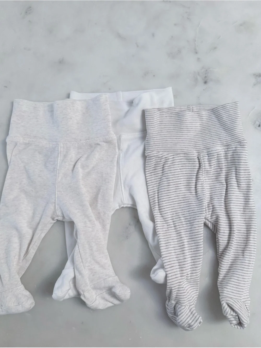 Neutral Baby Footed Pants Pack of 3 - H&M